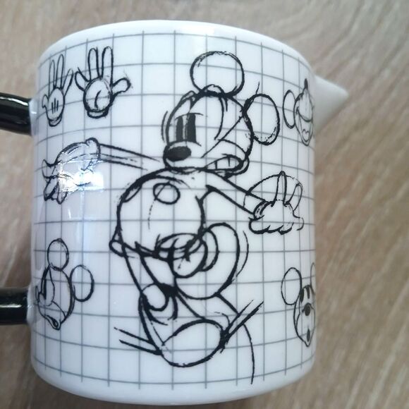 Disney & Zrike SKETCHBOOK Mickey Mouse Creamer & Sugar Bowl w Lid Box Set New - Picture 4 of 11